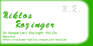 miklos rozinger business card